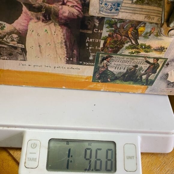 Decorative Postage Vintage-Style Collage Domed Storage Box Handle & Latch - Picture 3 of 10